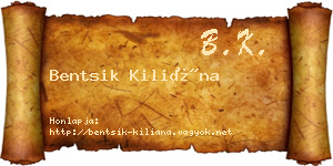 Bentsik Kiliána névjegykártya